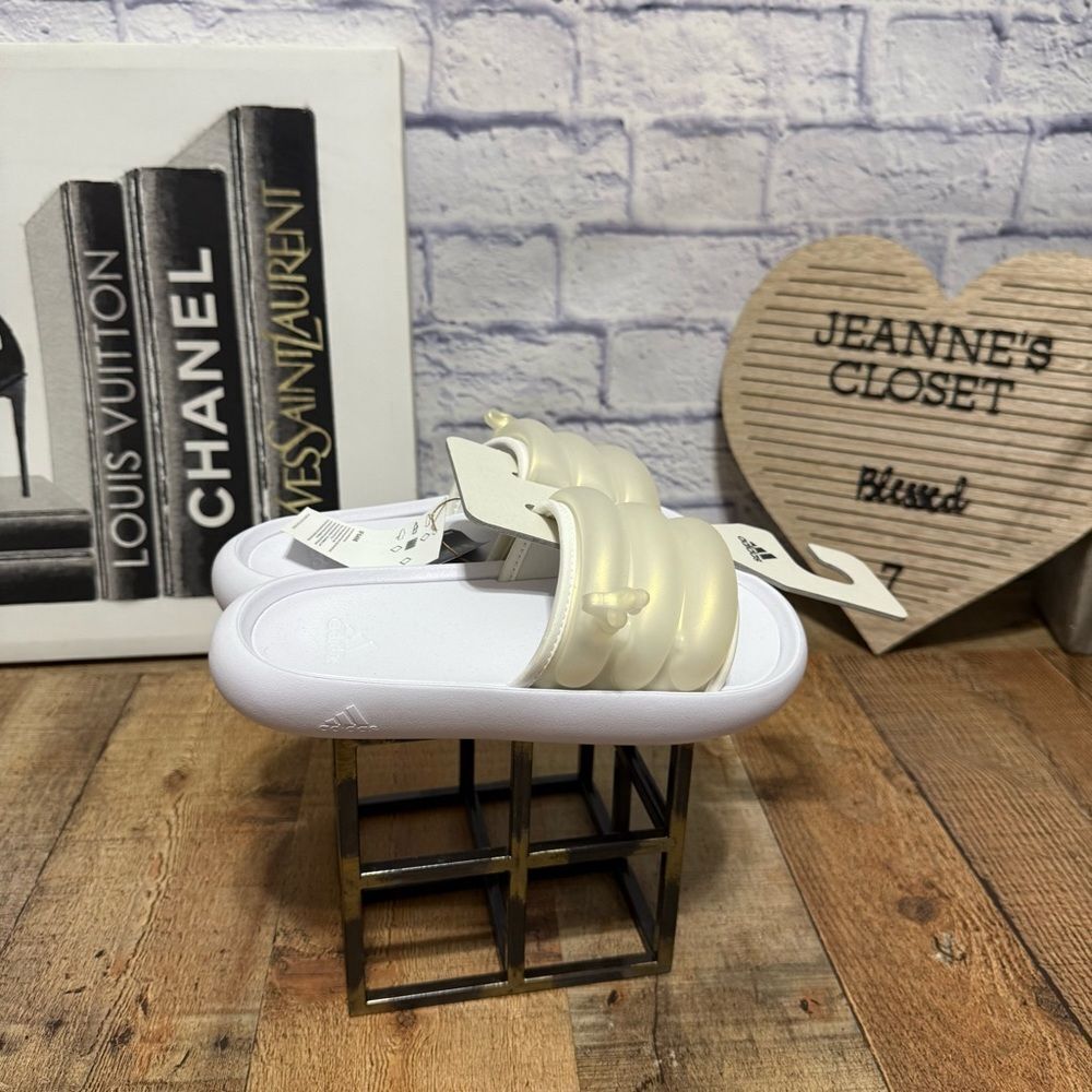 Adidas Adilette 2.0 Inflated Zplaash White Cushioned Slides NWT - Picture 5 of 8